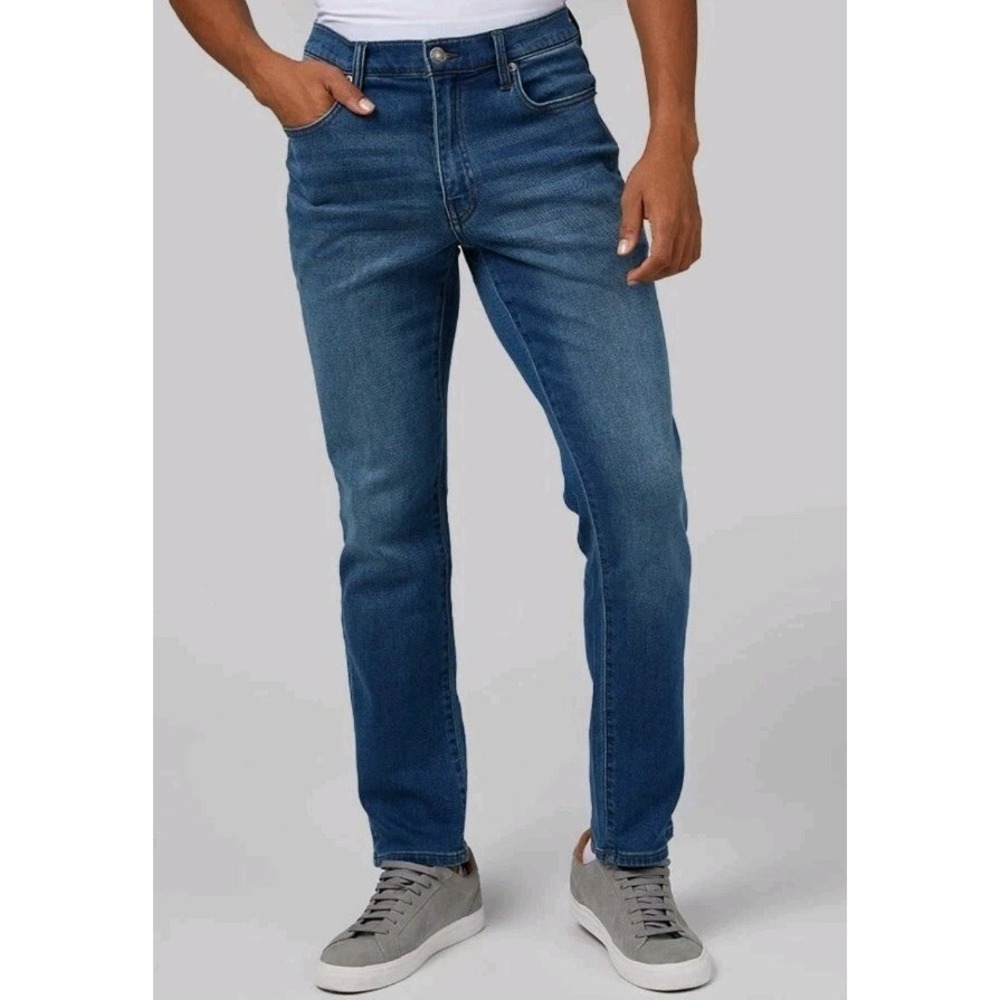 32COOL MEN'S STRETCH COMFORT SWEATPANT JEAN Blue 44x30 Mint** #2